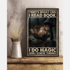 Witch Girl Loves Book Canvas Prints That'S What I Do I Read Book I Do Magic Vintage Wall Art Gifts Vintage Home Wall Decor Canvas