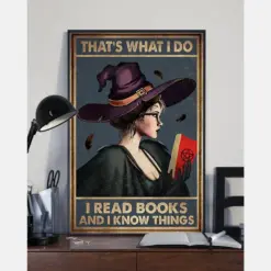 Witch Girl Poster That'S What I Do I Read Books And I Know Things Vintage Room Home Decor Wall Art Gifts Idea