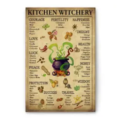 Witch Poster & Canvas, Kitchen Witchery - Pagan Witchcraft - Wicca Wall Art, Home Decor, Halloween Gift For Women, Wiccan