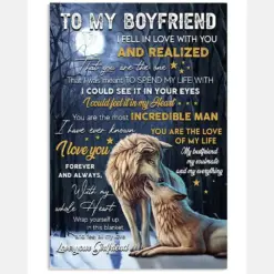 Wolves To My Boyfriend I Fell In Love With You Vertical Canvas And Poster | Gift For Boyfriend | Valentine Gift