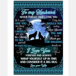 Wolves To My Husband Never Forget I Love U Vertical Canvas And Poster | Gift For Husband | Valentine Gift