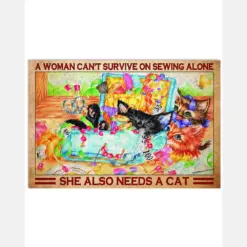 Woman Survive Sewing Cat It Let Nah