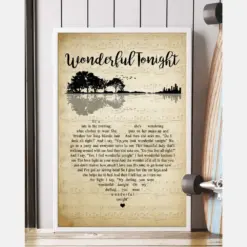 Wonderful Tonight Song Lyrics Guitar Heart Vintage Portrait