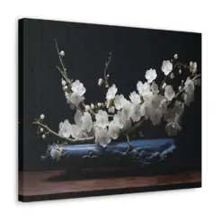 Wooden Branch Of Flowers Canvas Gallery Wraps