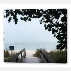 Wooden Pathway To Ocean Canvas Coastal Wall Art Beach Scene Beach House Canvas Gifts Beach Canvas Prints Seascape Decor