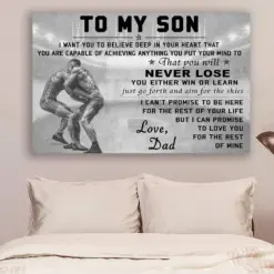 Wrestling Canvas And Poster Dad To Son Never Lose Vs1 Wall Decor