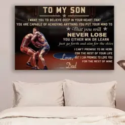 Wrestling Canvas And Poster Dad To Son Never Lose Vs2 Wall Decor