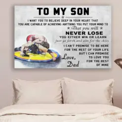 Wrestling Canvas And Poster Dad To Son Never Lose Vs4 Wall Decor