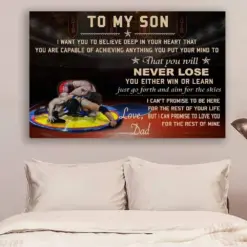 Wrestling Canvas And Poster Dad To Son Never Lose Vs5 Wall Decor