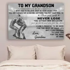 Wrestling Canvas And Poster Grandma To Grandson Never Lose Vs1 Wall Decor