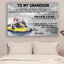 Wrestling Canvas And Poster Grandpa To Grandson Never Lose Vs2 Wall Decor