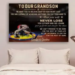 Wrestling Canvas And Poster To Our Grandson Never Lose Qh Wall Decor