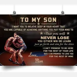 Wrestling Landscape Poster Mom To Son Never Lose Beautiful Poster Is Best Gift For Son From Mom