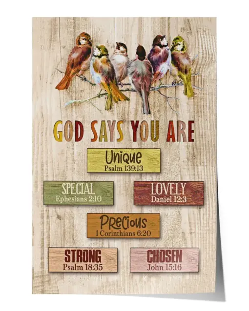 God Says You Are... Canvas Framed Poster Wall Art Wall Hangings Birthday Housewarming Wedding Gift Wall Decor Artwork Print Poster Wall Art Print Home Decor Vintage - Satin Portrait Poster