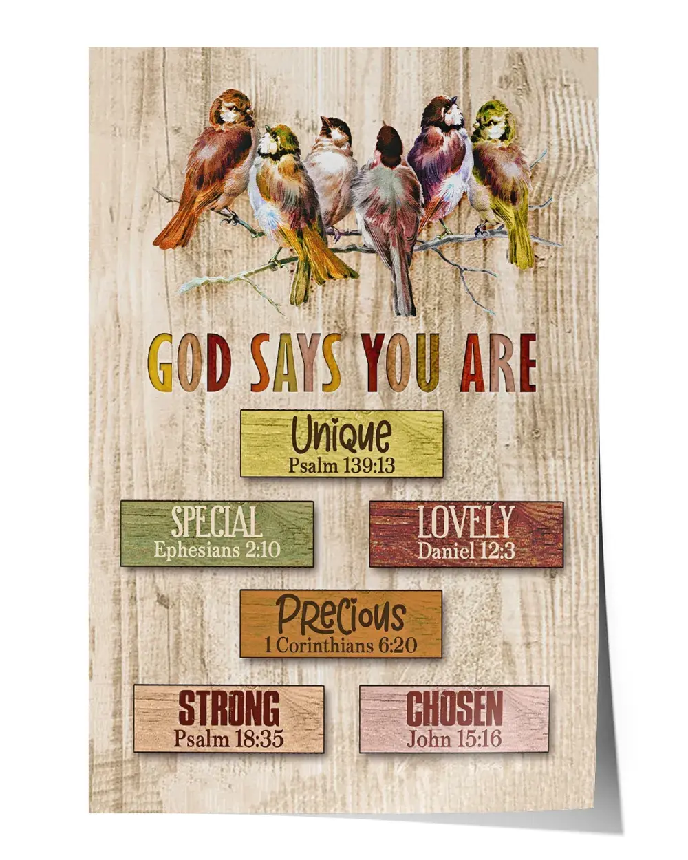 God Says You Are... Canvas Framed Poster Wall Art Wall Hangings Birthday Housewarming Wedding Gift Wall Decor Artwork Print Poster Wall Art Print Home Decor Vintage - Satin Portrait Poster