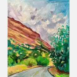 Yellowstone National Park Original Oil Painting On Canvas Landscape Art Mountain Artwork By By Poppa