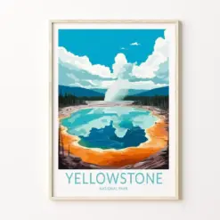 Yellowstone National Parks Travel Print Yellowstone Poster Print National Parks Yellowstone Wall Art Wyoming National Parks Poster