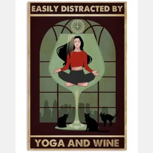 Yoga And Wine Yoga Girl Yoga Art