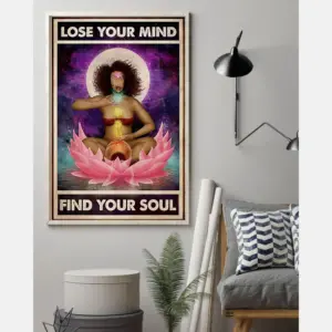 Yoga Black Girl Canvas Prints Lose Your Mind Find Your Soul Vintage Wall Art Gifts Vintage Home Wall Decor Canvas