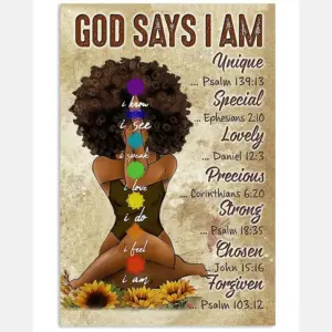 Yoga Black Girl God Says I Am