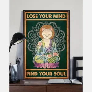 Yoga Cat Loves Canvas Prints Lose Your Mind Find Your Soul Vintage Wall Art Gifts Vintage Home Wall Decor Canvas