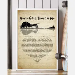 You'Ve Got A Friend In Me Song Lyrics Guitar Heart Vintage Portrait