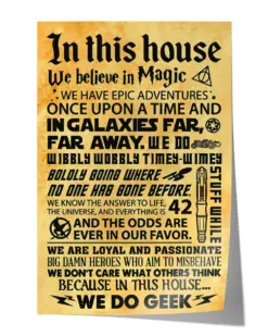 In This House Believe in Magic We Do Geek Once Upon A Time Poster - Satin Portrait Poster