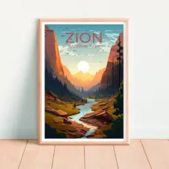 Zion National Park Poster Zion Wall Art Zion Print Zion Poster National Parks Art National Parks Poster Poster Art Wall Decor